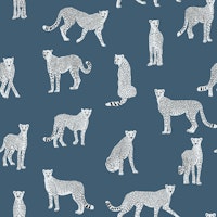 Vintage Grey Cheetah on Real Teal carta da parati