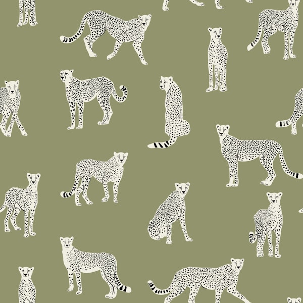 Vintage White Cheetah on Sage