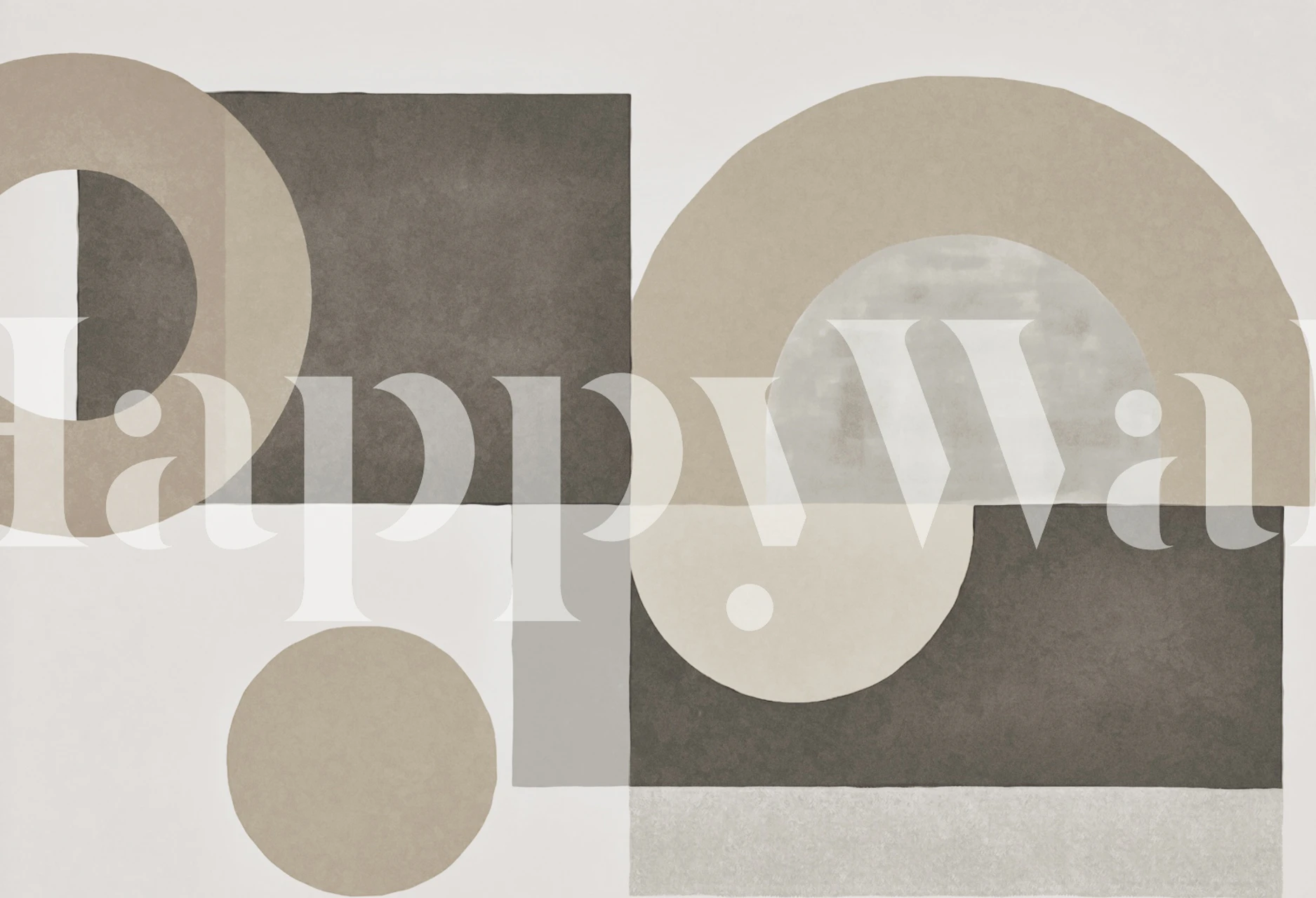 Contemporary shapes neutral beige wallpaper in a room