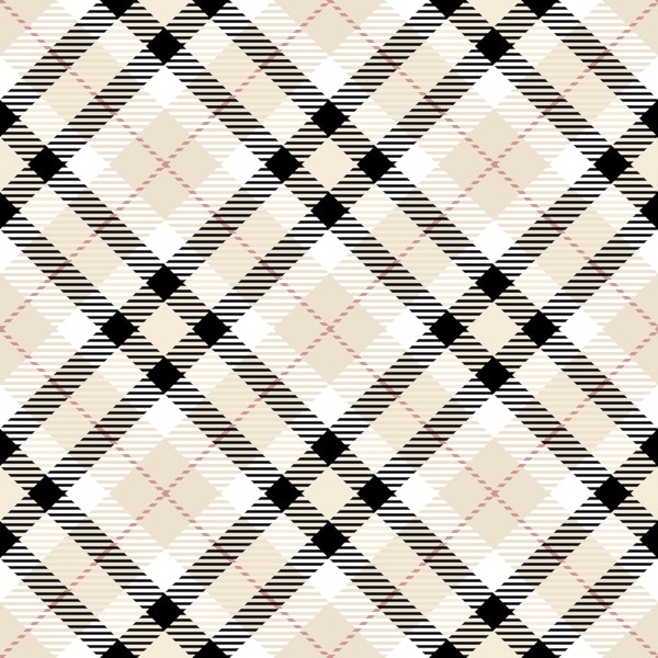 Traditional Plaid Rustic Country Style Beige