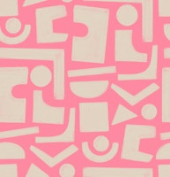 Large Bright Pink Geometric Shapes Painted ταπετσαρία