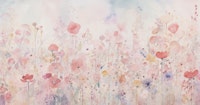 watercolour happy flowers pastel ταπετσαρία