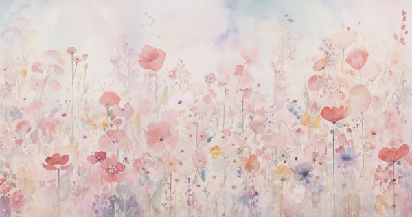 watercolour happy flowers pastel