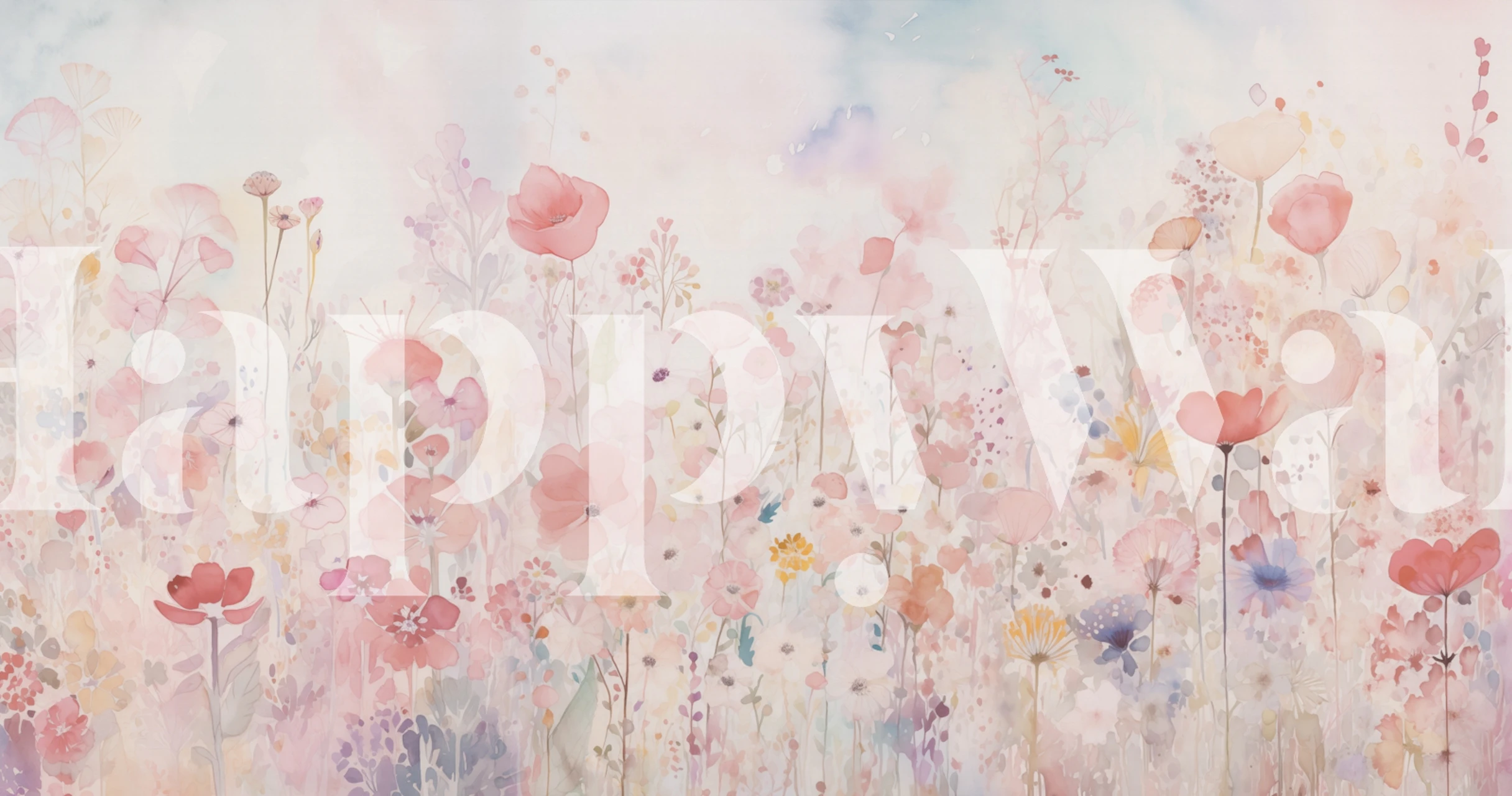 Pastel floral wallpaper with pink and soft flower patterns