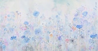watercolour happy flowers blue ταπετσαρία