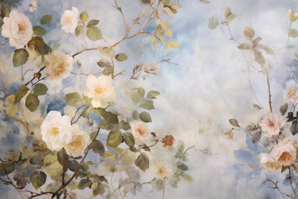 white roses blue sky