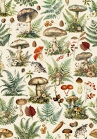 Woodland Forest Mushroom Fern Pattern papiers peint