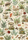 Woodland Forest Mushroom Fern Pattern