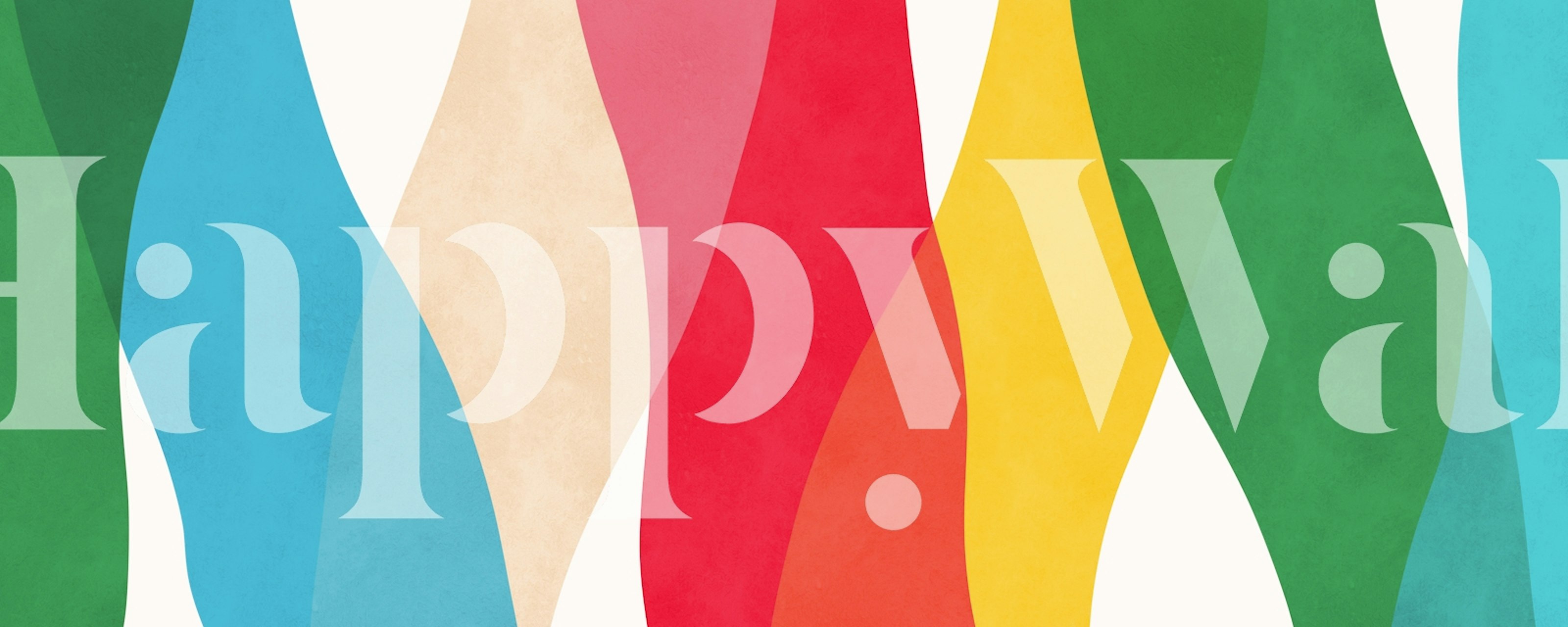 Colorful abstract wave patterns in blue, green, red, yellow wallpaper