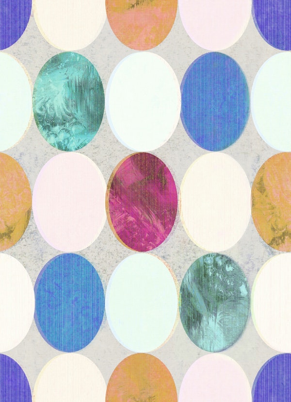 Colorful moon textured ovals