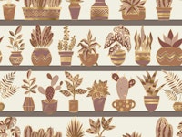 Shelves with Vase Plants 10 wallpaper