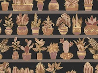 Shelves with Vase Plants 11 wallpaper