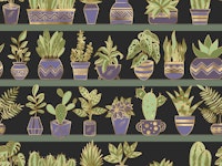 Shelves with Vase Plants 12 wallpaper