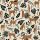 Cheetah with tropical leaves - white coffee