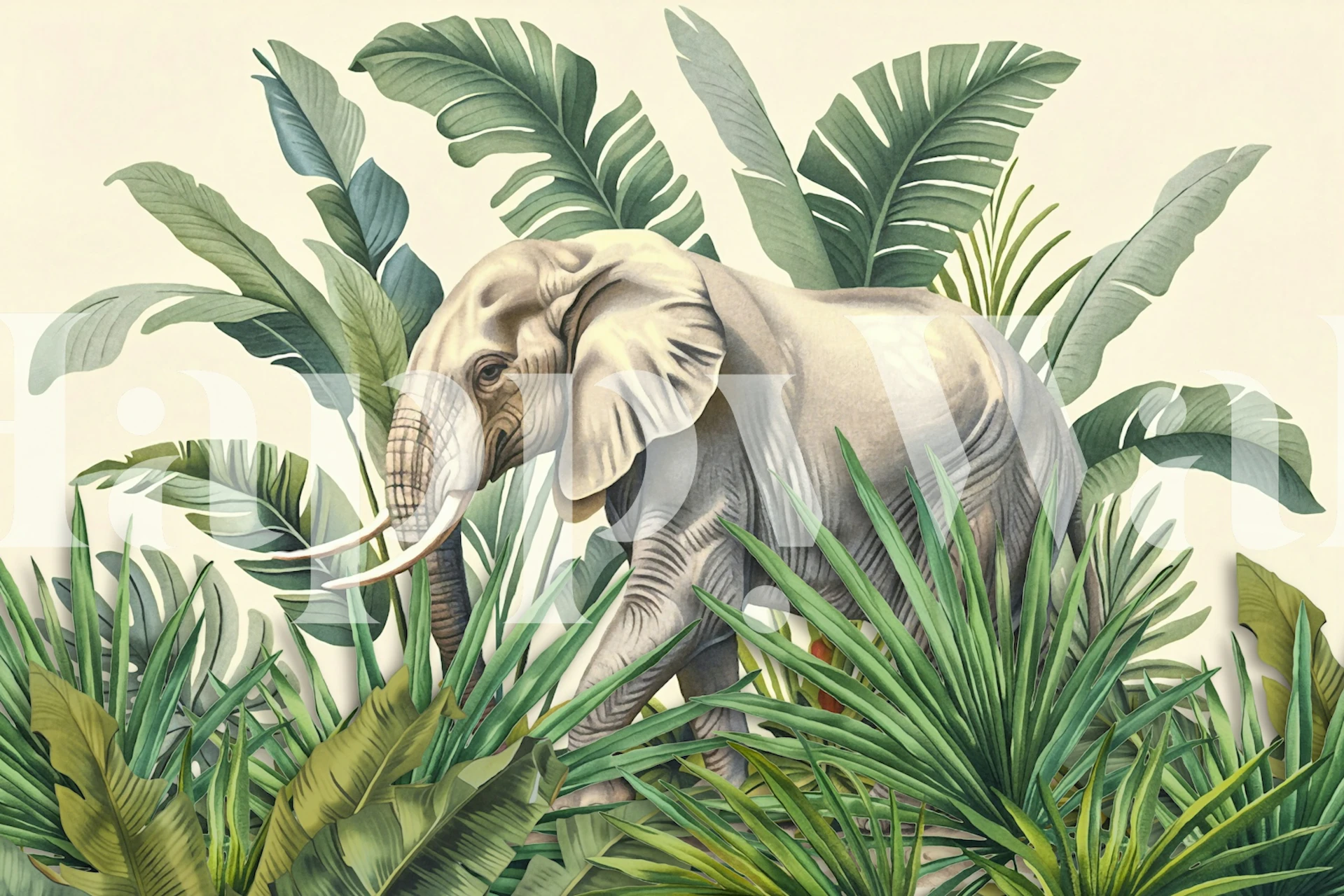 Tapeta tropikalna dżungla z Elephants