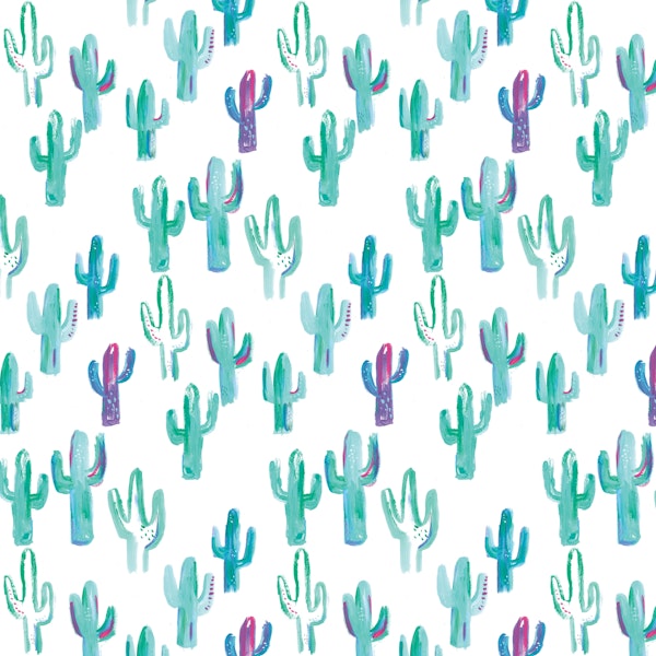 painted cacti pattern