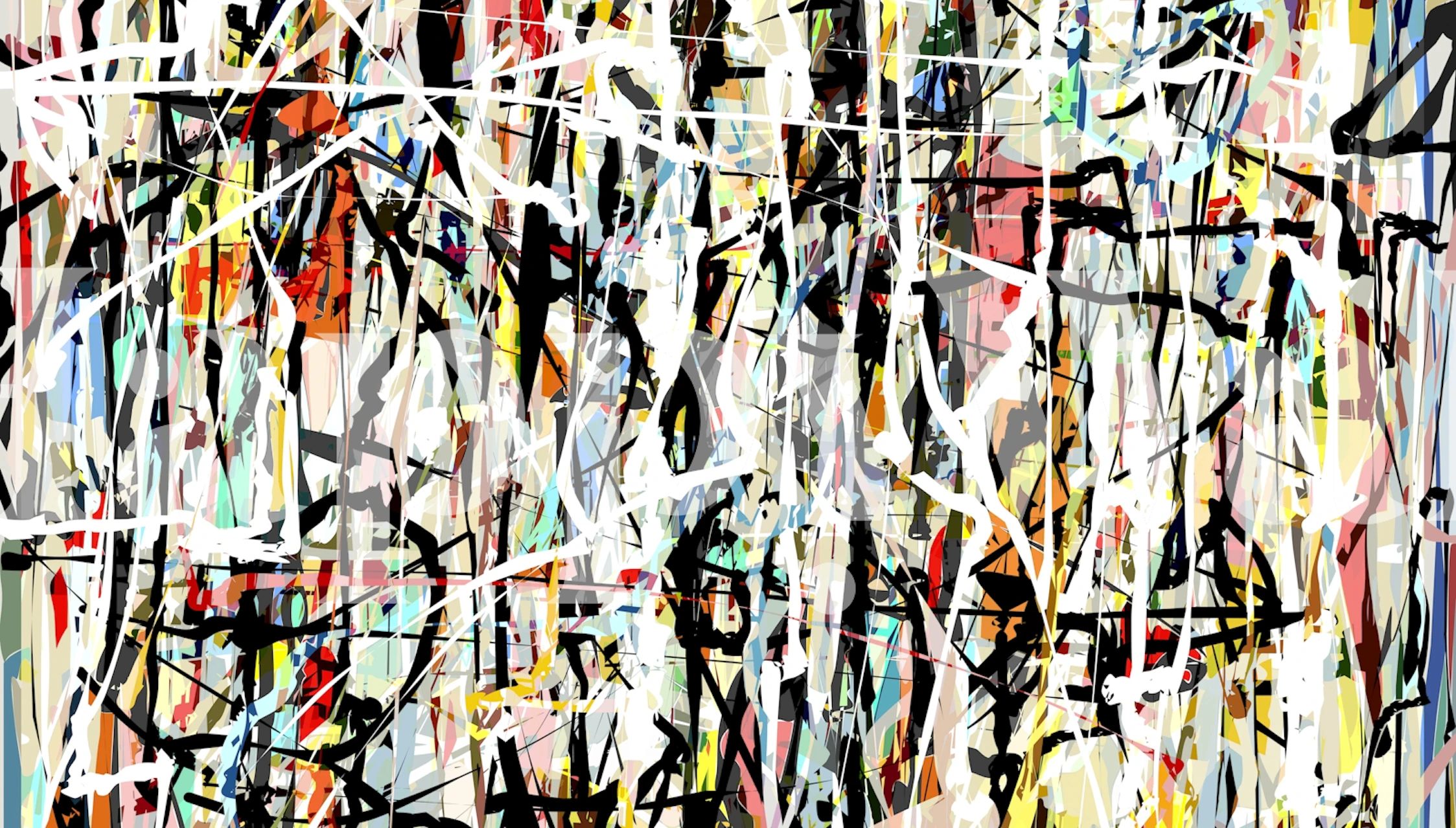 Pollock Wink 72 abstract wallpaper in a room