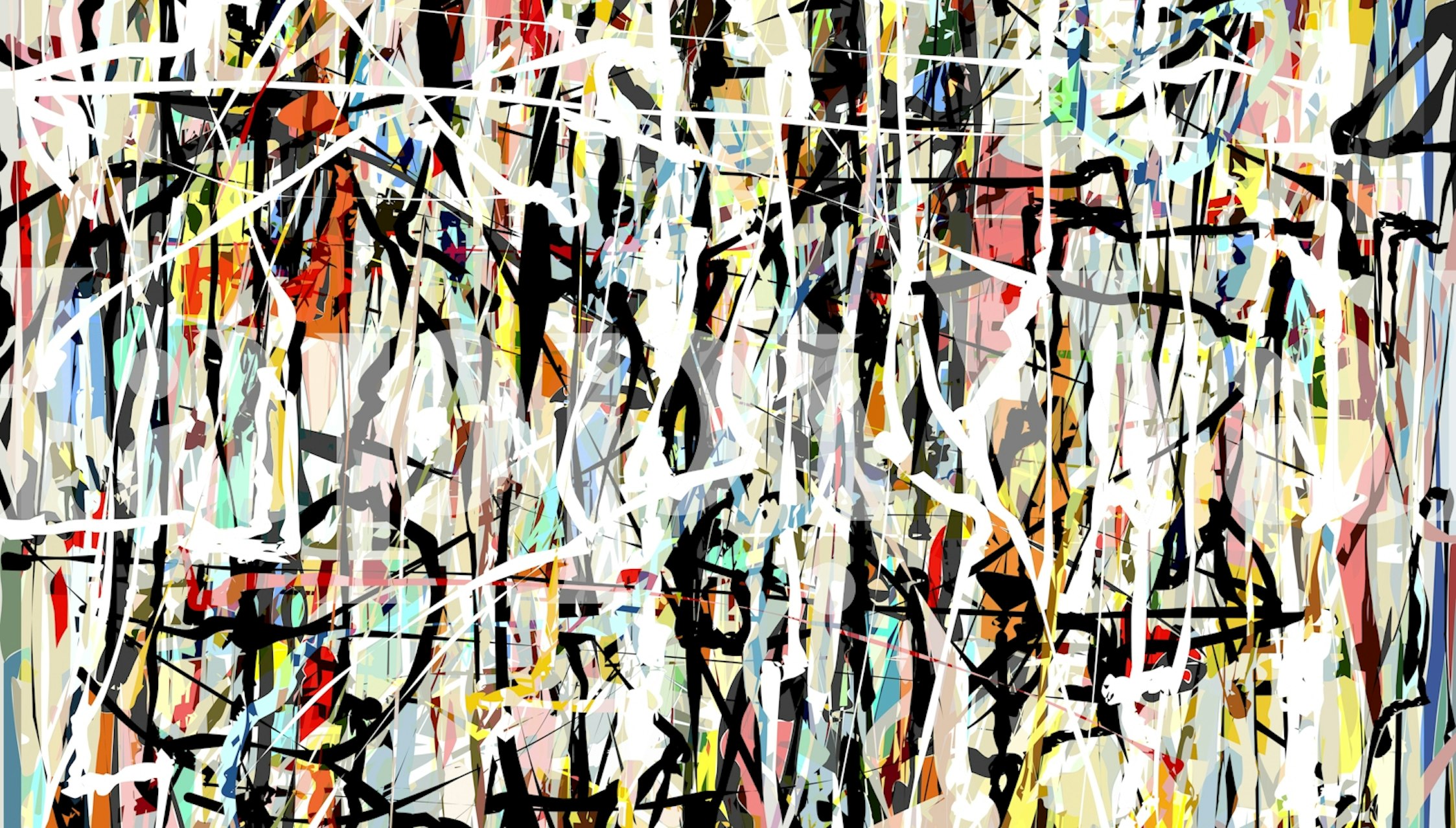 Pollock Wink 72 abstract wallpaper in a room