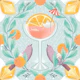 summer cocktail in the garden - skyblue