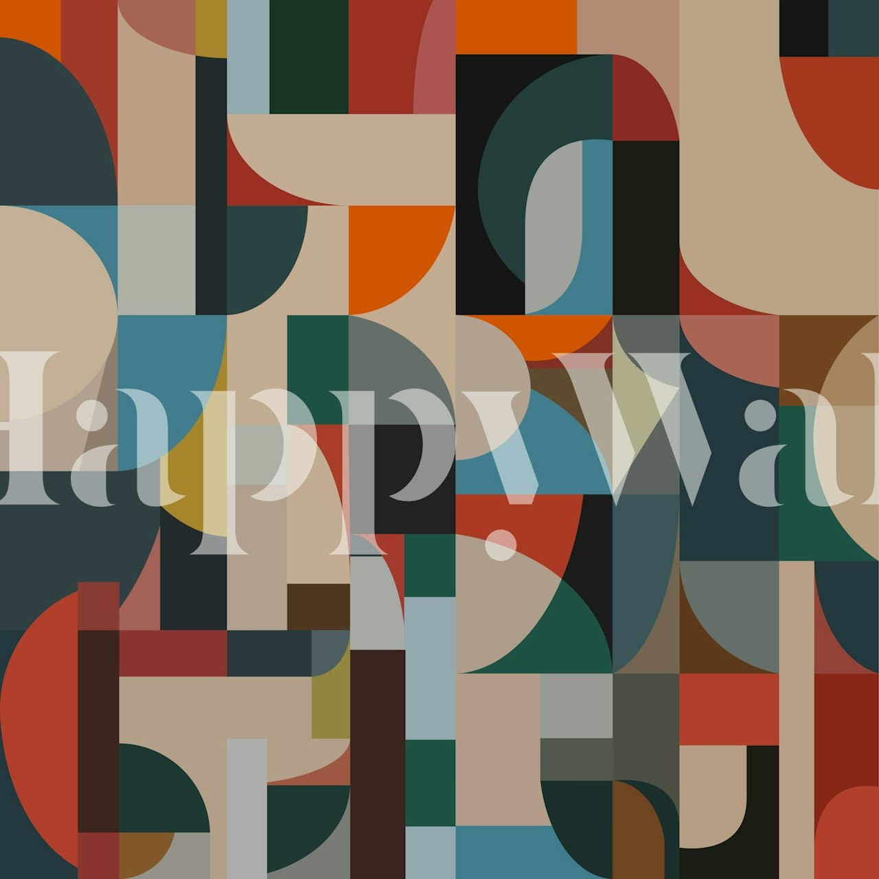 Colorful geometric shapes in various colors wallpaper