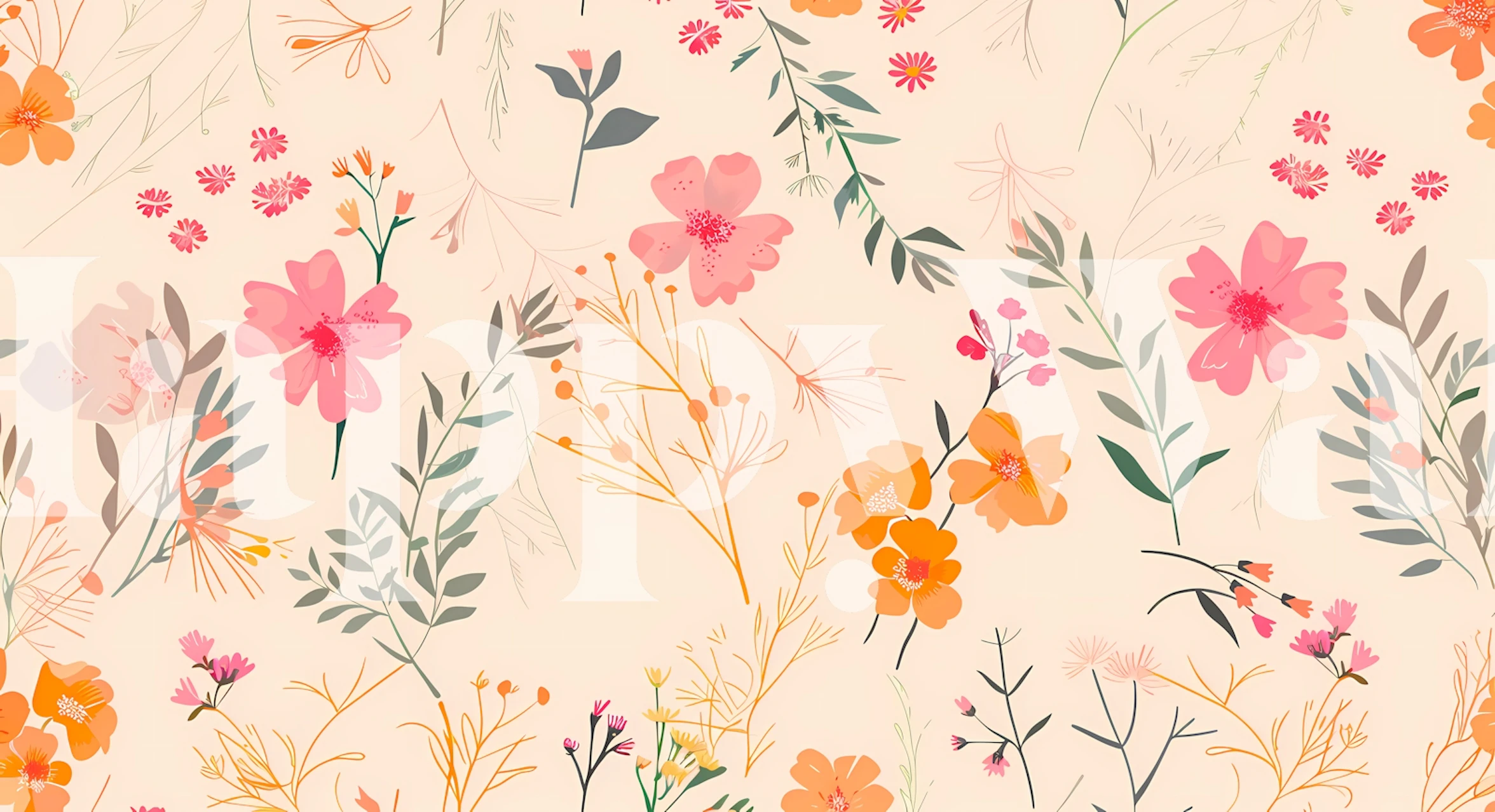 Wildflowers 19 wallpaper in a room setting