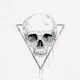 Skull in a triangle (bw)