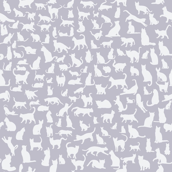 Cats Silhouettes 10 lavender grey