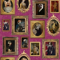 Famous Dogs Museum Wall Magenta Pink ταπετσαρία