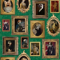 Famous Dogs Museum Wall 80s Green ταπετσαρία