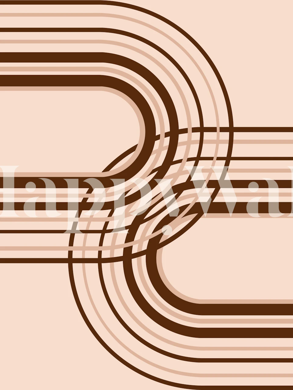 Abstrakte regnbuebuer i jordfarver vægmaleri