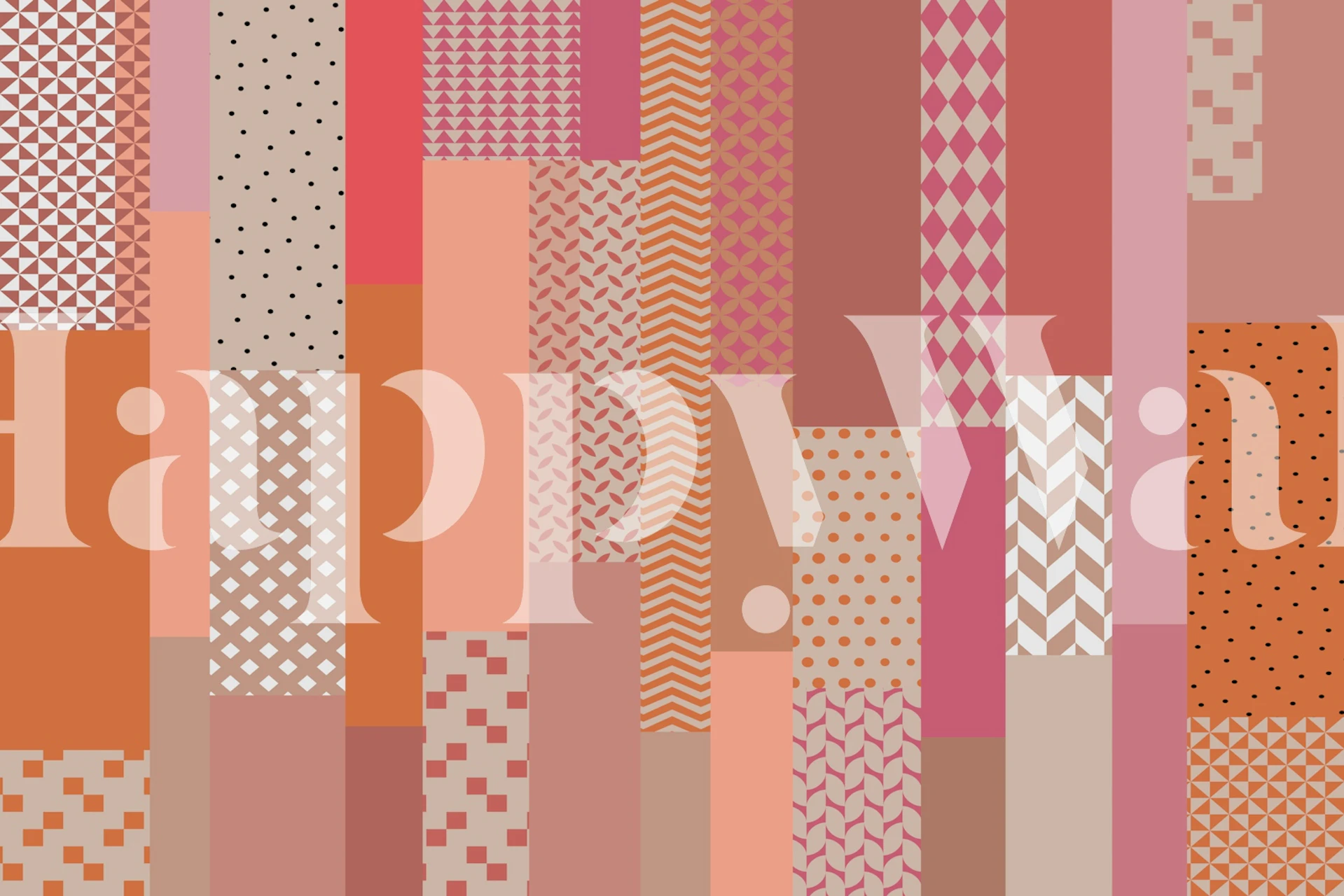 Patchwork wallpaper in a stylish room