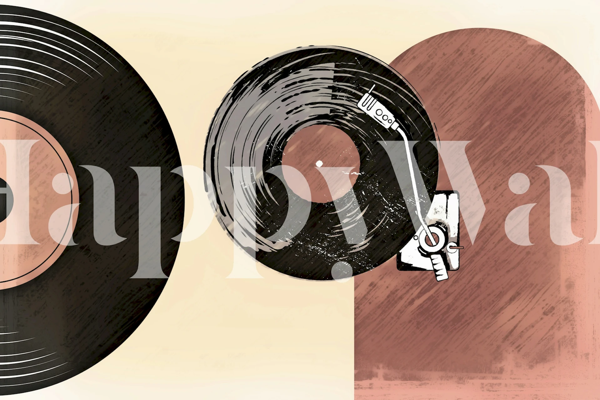 Retro Record Player tapet i et rom