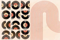 Vintage Music Geometry tapete