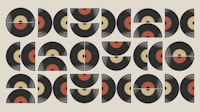 Mid Century Bauhaus Music Mosaic wallpaper