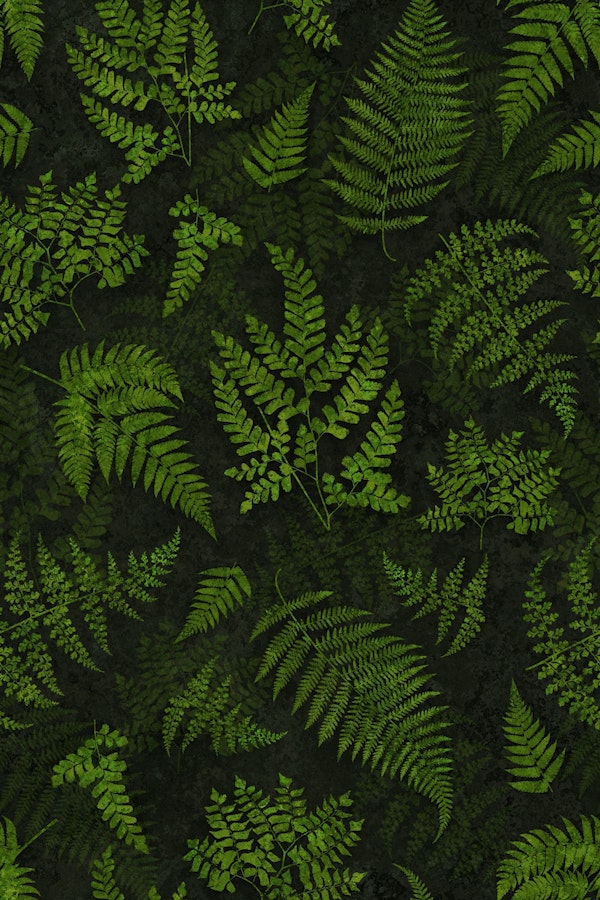 Moody Woods Moss Green Fern Botanical Pattern