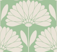 Vintage Green and Beige Daisy 1 - Large tapet