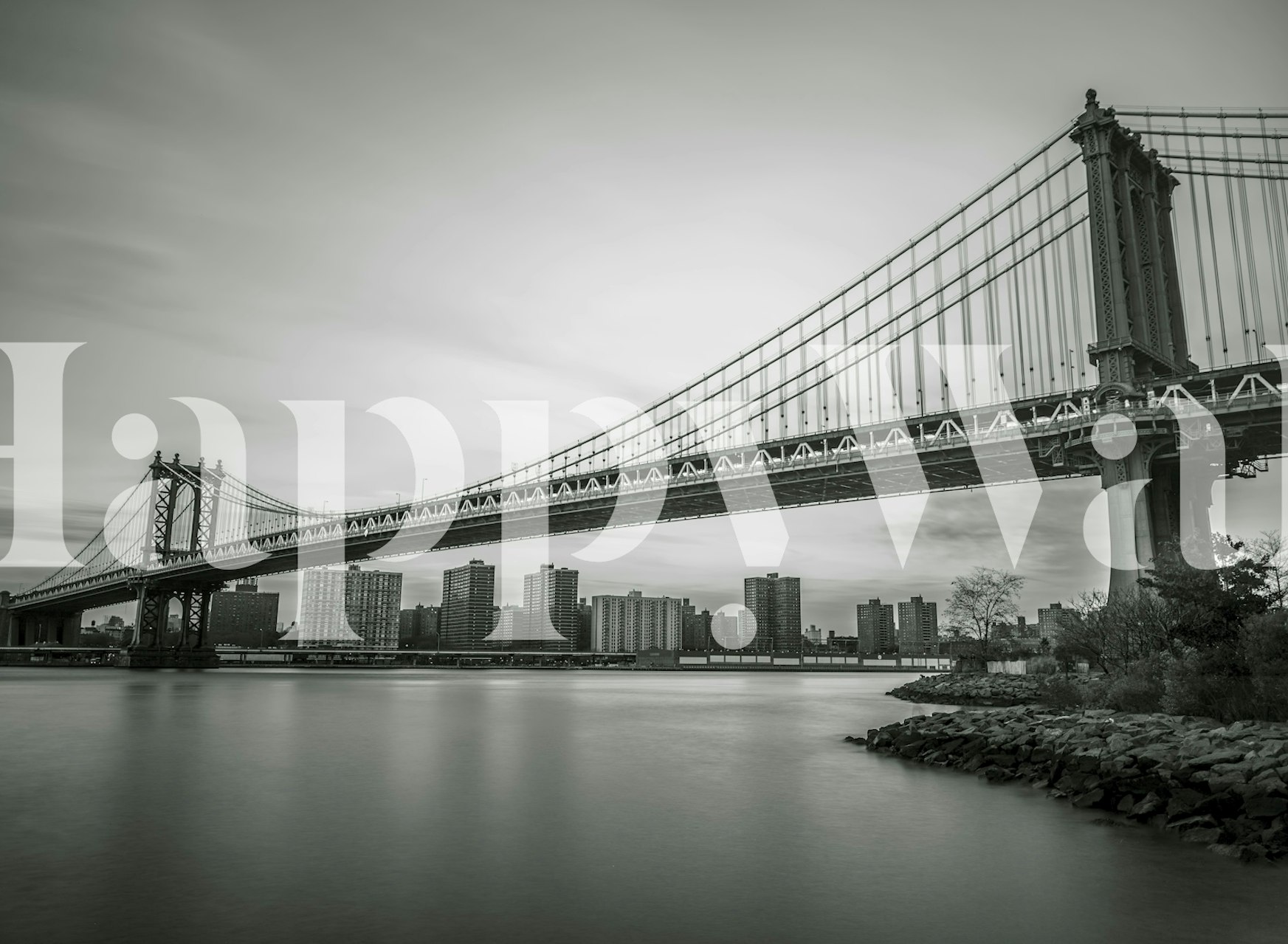 Bridging the Skyline behang in een kamer