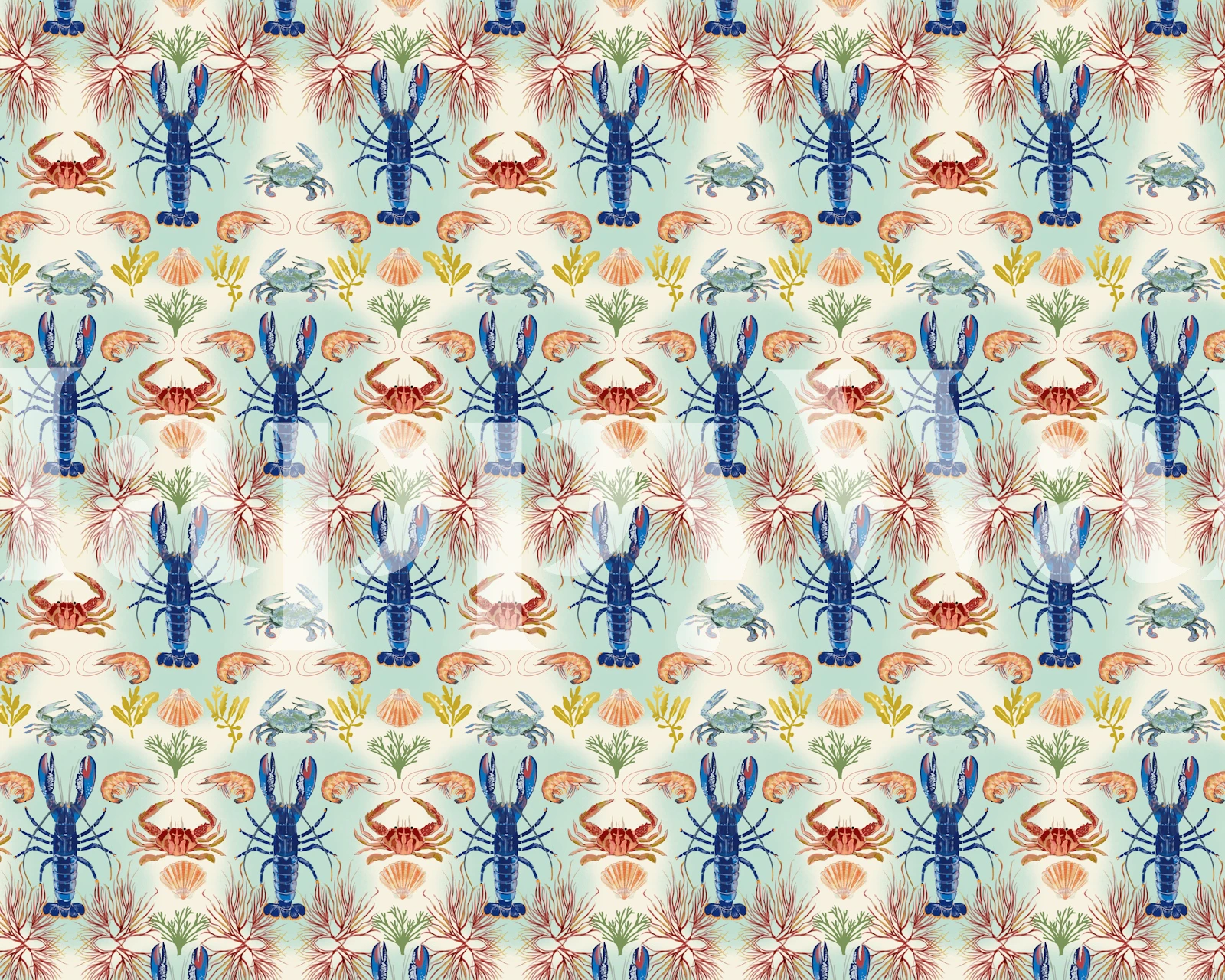 Crustacean Rapsody wallpaper in a room
