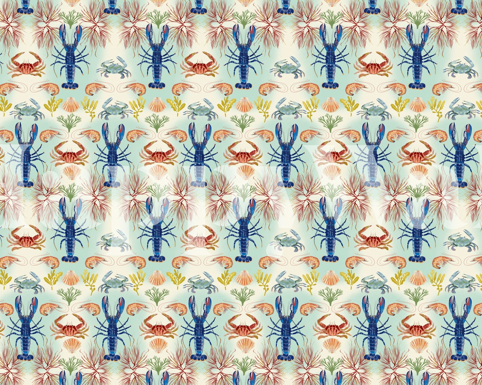 Crustacean Rapsody wallpaper in a room