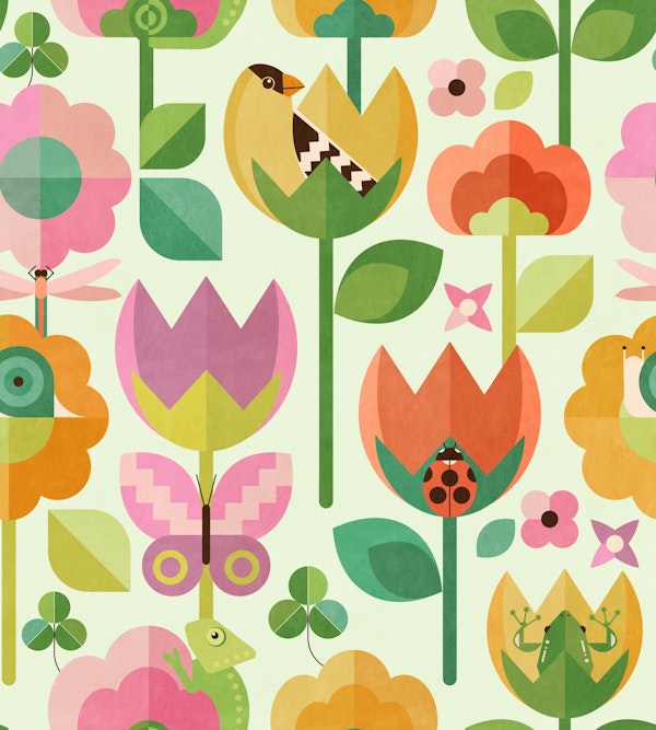 Mid Century Stylized Secret Garden