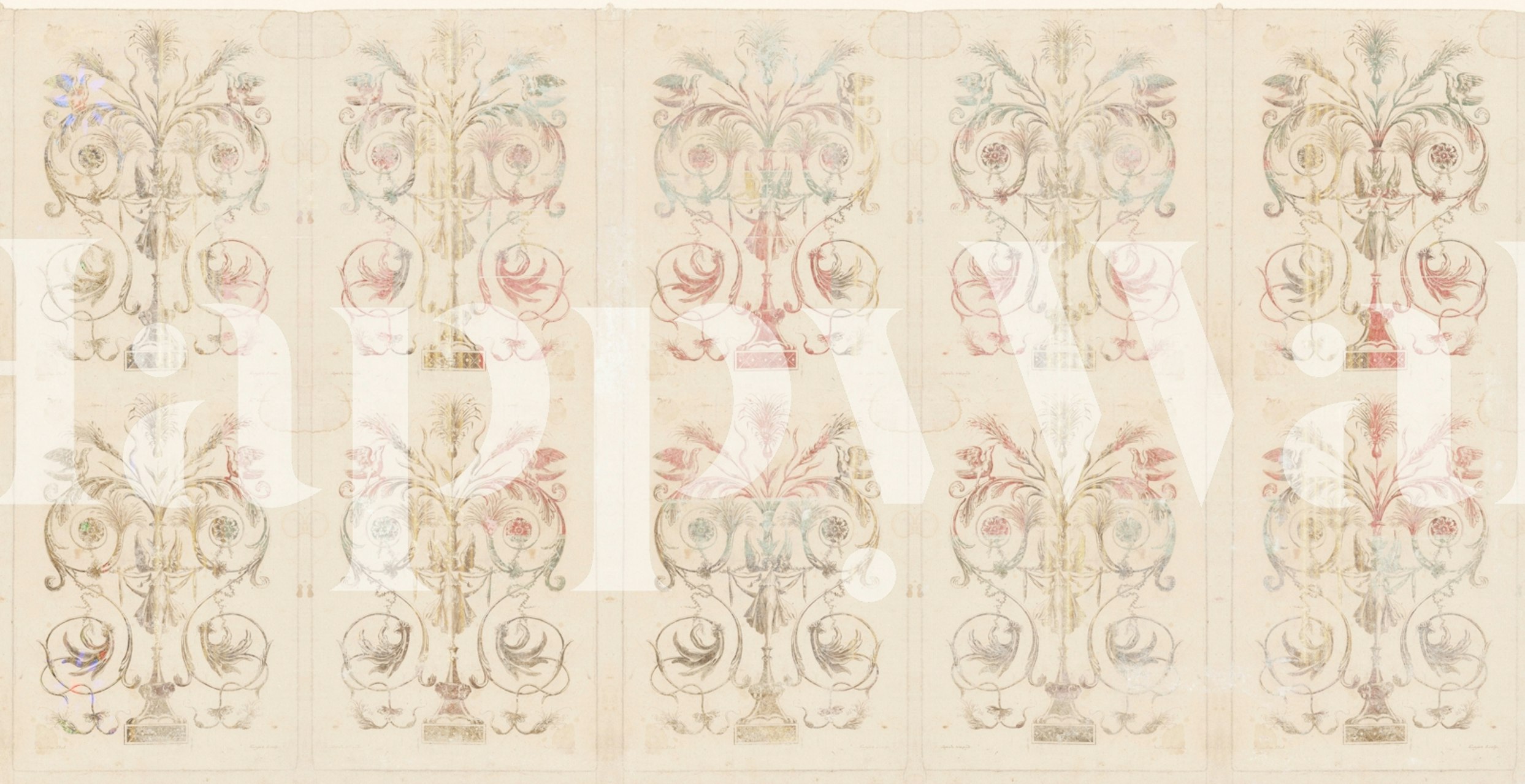 Antique Decorative French Wall ταπετσαρία σε ένα δωμάτιο