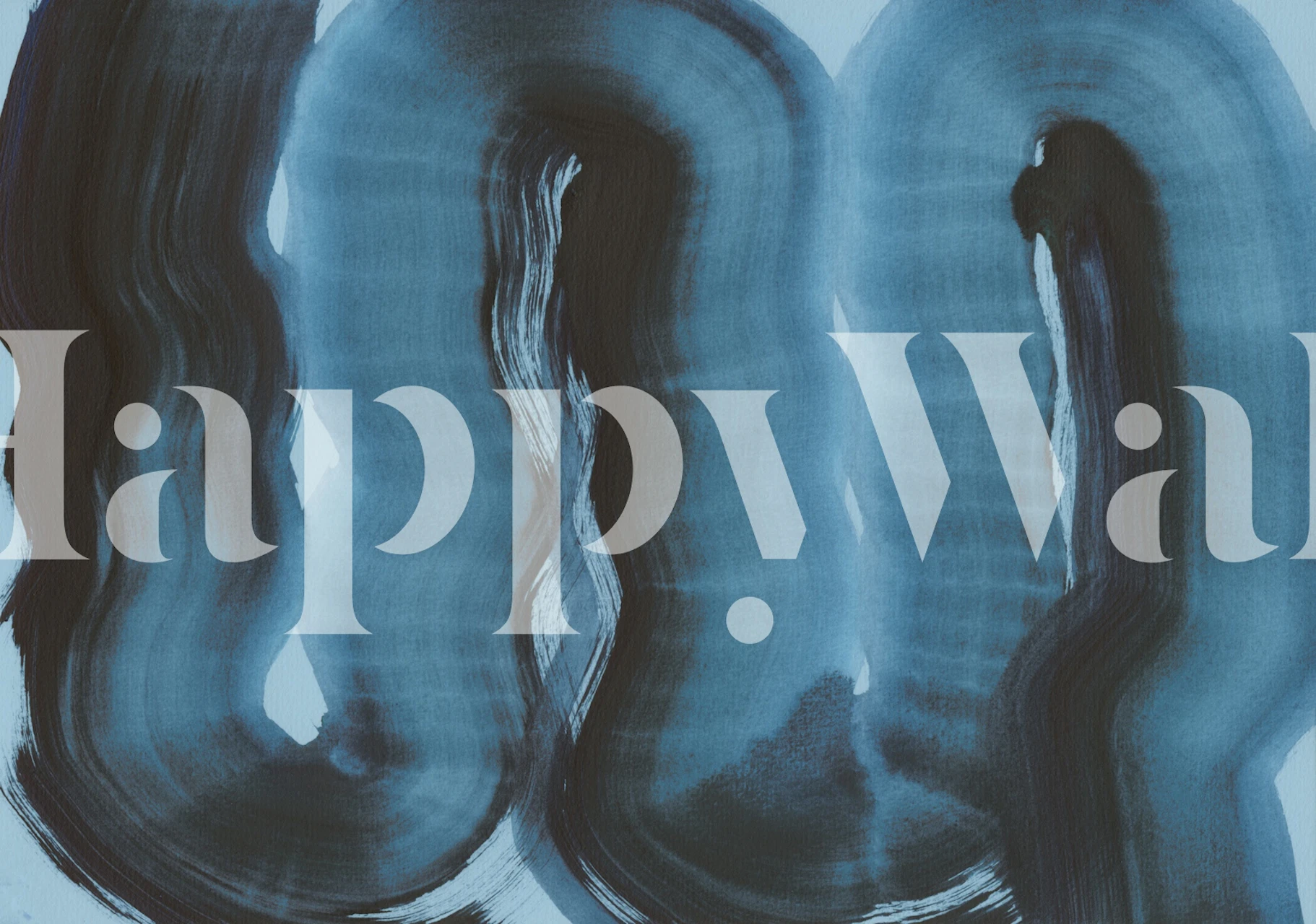 Blue abstract brush strokes on soft blue background wallpaper