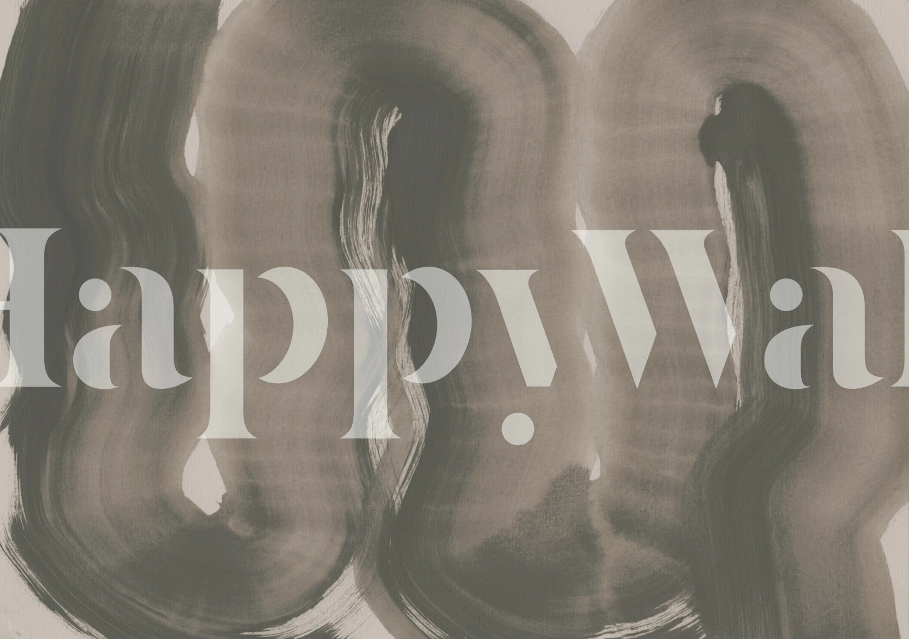 Abstract brush strokes wallpaper in a room