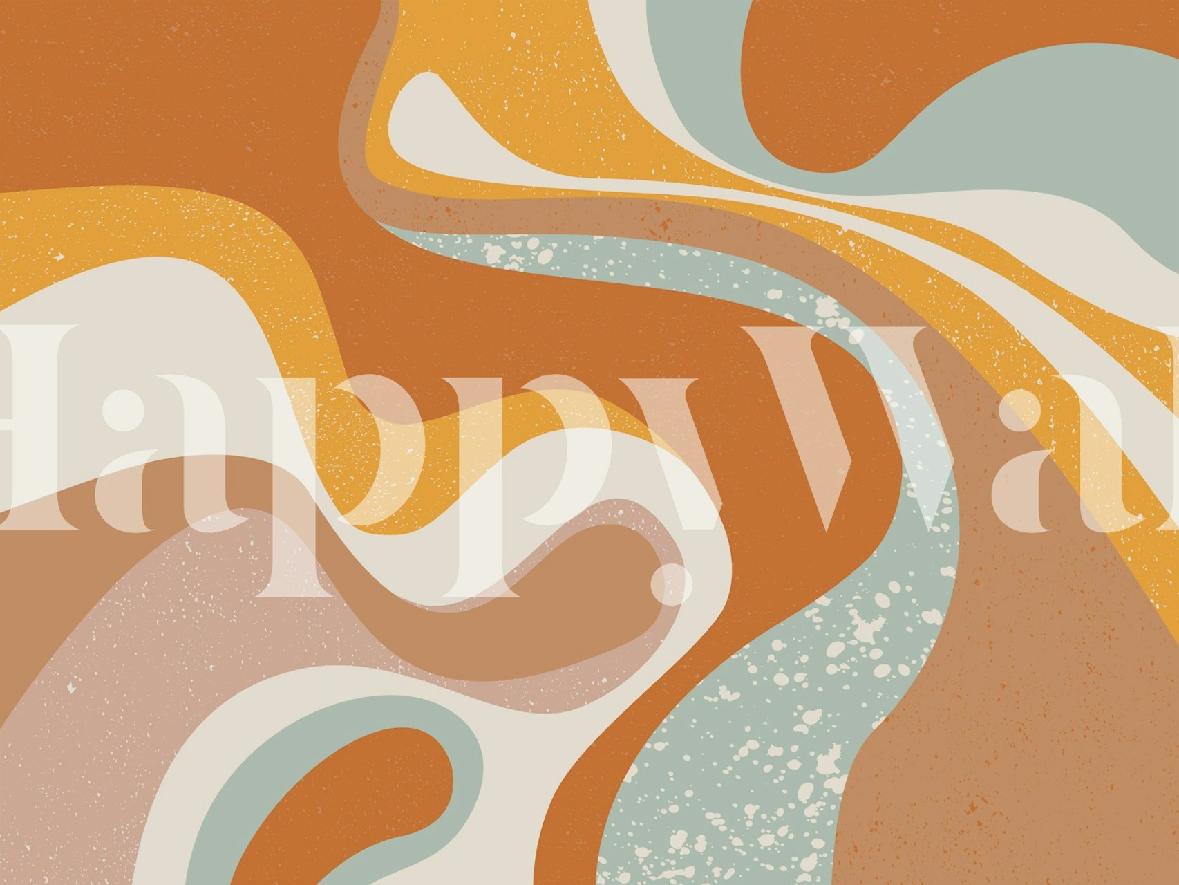 Colorful wavy patterns in earthy tones wallpaper