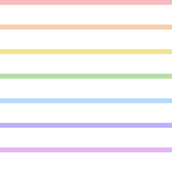 Horizontal Pastel Rainbow Stripes 2
