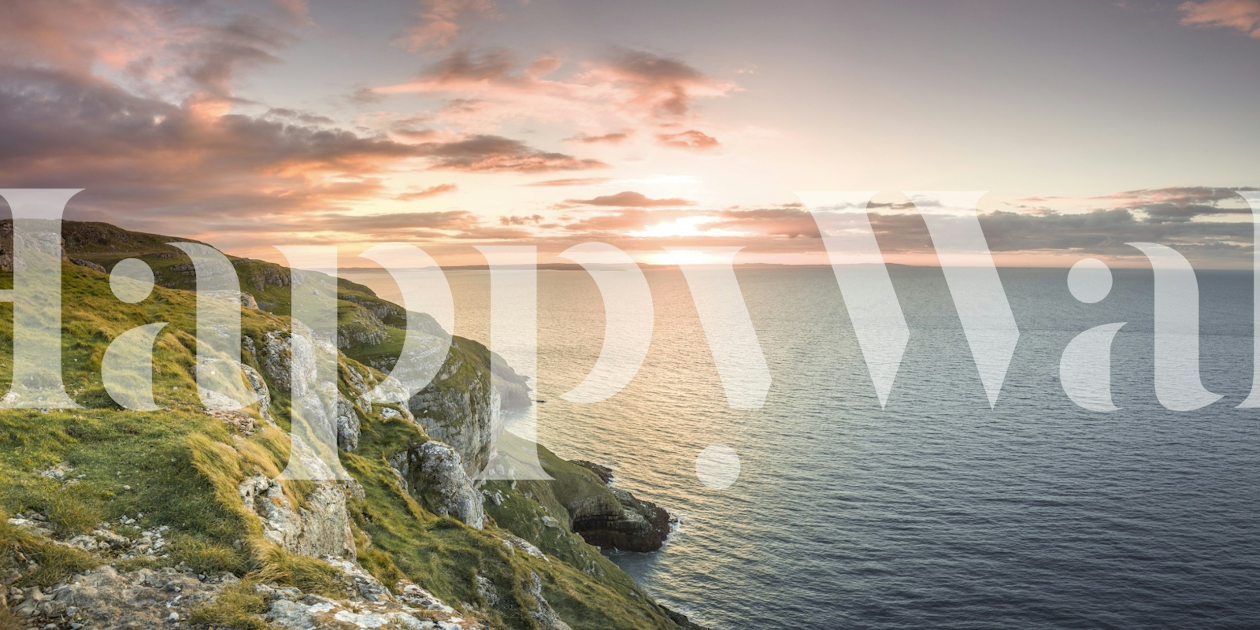 Scenic coastal sunset with cliffs and ocean wallpaper