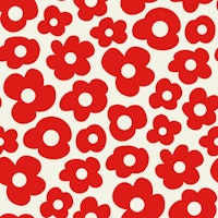 Hand drawn simple flowers red 3248A behang