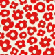 Hand drawn simple flowers red 3248A