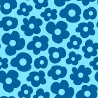 Hand drawn simple flowers blue 3248E behang