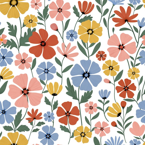 Colorful flowers and plants